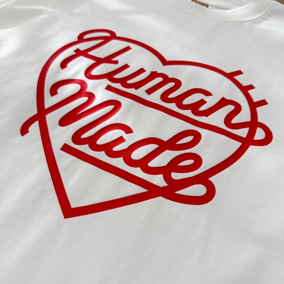 Human Made White Long Sleeves With Letter Lines And Heart Print - Picture 6 of 7